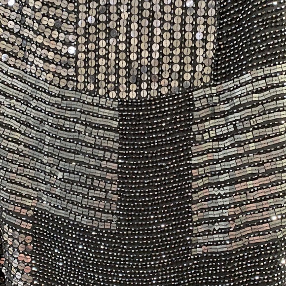 Adrianna Papell sleeveless fish scale sequins cocktail dress - Picture 7 of 8